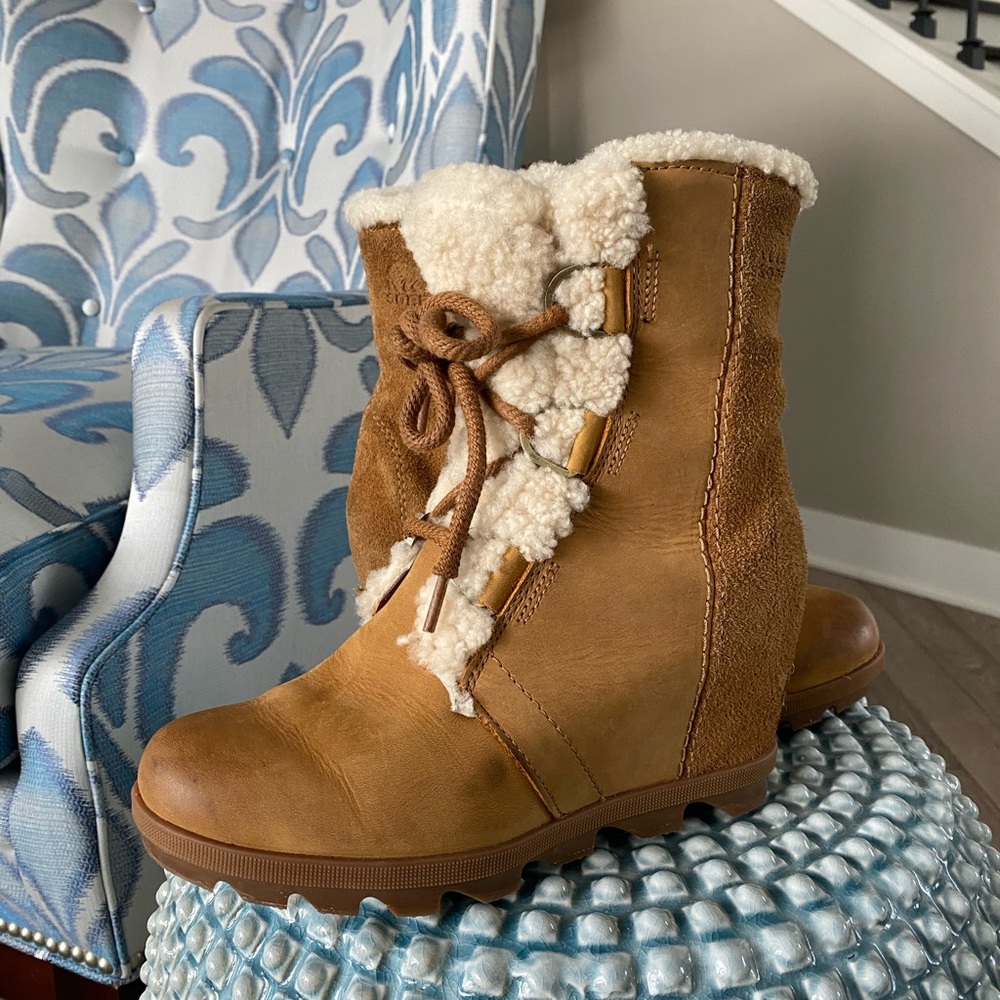 Sorel joan of artic shearling wedge boot